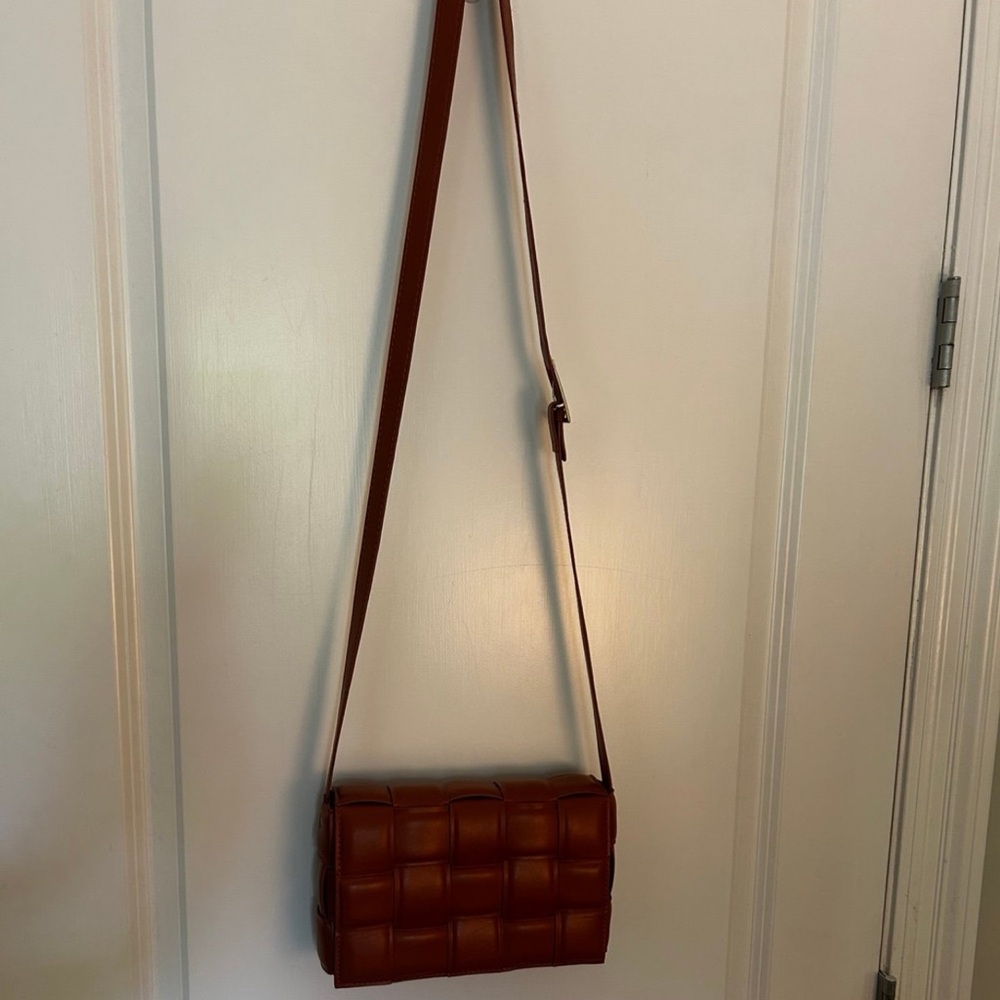 Brown Woven Crossbody Bag